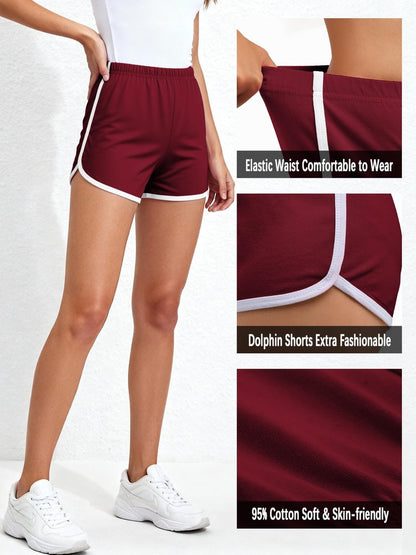 URATOT 5 Pack Shorts for Women Summer Casual Lounge Short Comfy Cotton Dolphin Shorts Athletic Gym Yoga Running Short Pants