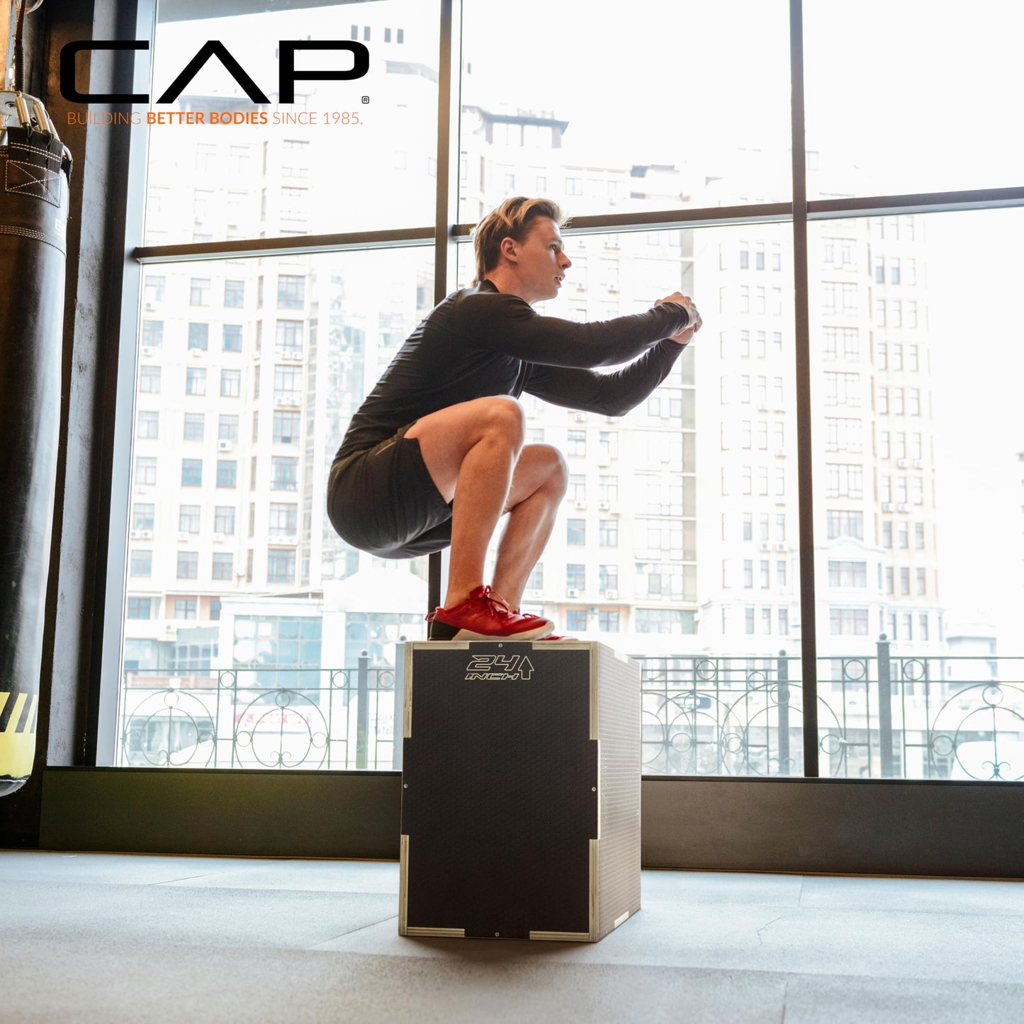 CAP Barbell 3-in-1 Rubber Textured Plyometric Box 20in x 18in x 16in