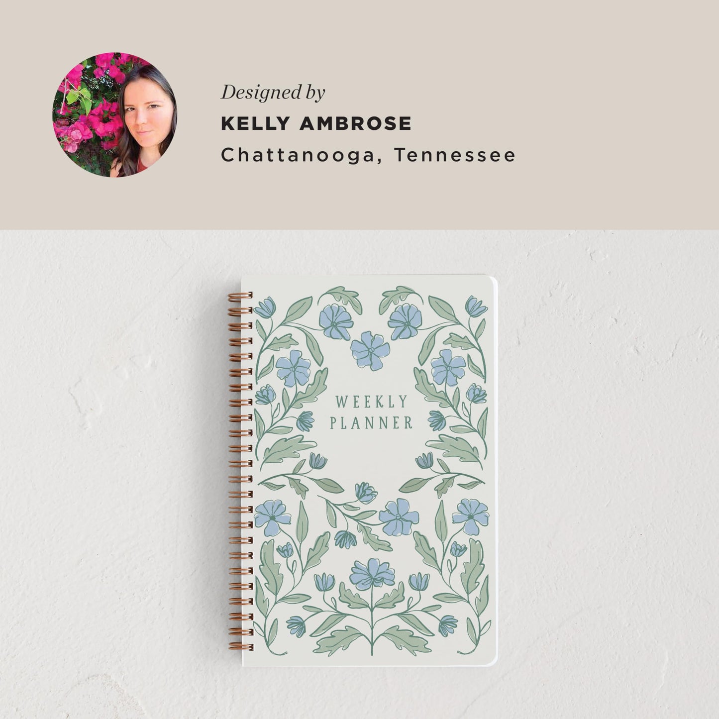 Minted Botanical 2026 Weekly & Monthly Undated Planner, 5.5" x 8.5" Floral Spiral Bound Planner Notebook for School, Work, 132 Pages, Undated Monthly & Weekly Layouts with 2026–2027 Reference Calendar