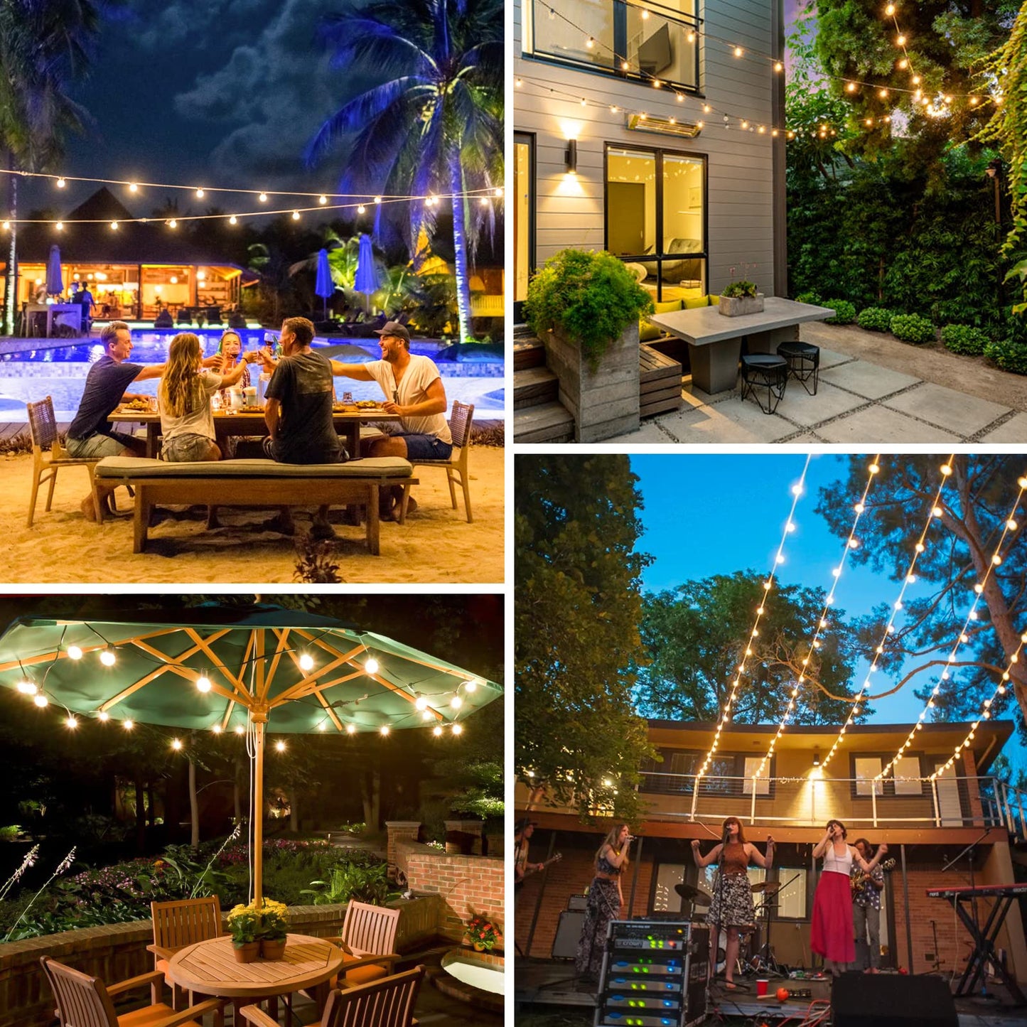 Bosceos 25FT Outdoor G40 LED Globe String Lights Dimmable Waterproof Shatterproof Light Strings with 13 Bulbs Connectable Commercial Hanging Lights for Christmas Patio House Backyard Balcony Party