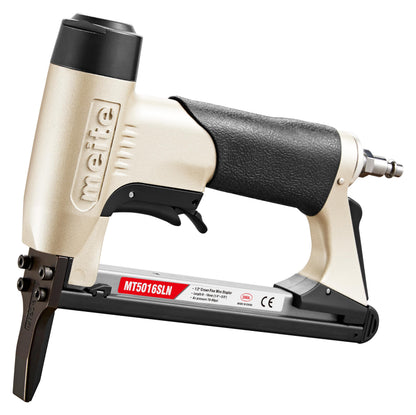 meite Upholstery Staple Gun with Extended Nose &Safety Trigger for 20 Gauge 1/2-Inch Crown Staples, Heavy-Duty Pneumatic Stapler for Woodworking and Decoration DIY Projects (Model MT5016SLN)