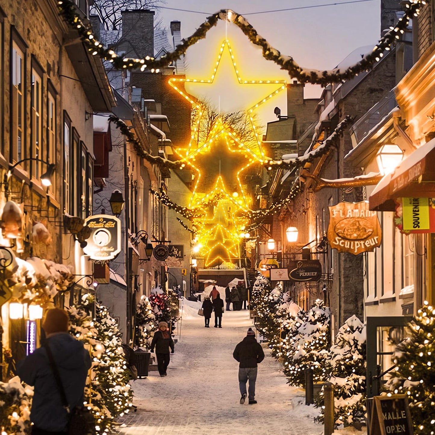 DBFAIRY 19.68" Star Outdoor Christmas Lights, 40 LEDs Christmas Light Up Star with Timer, Hanging Big Star Window Lights Mains Powered for Xmas New Year Holiday Wedding Party Decor, Warm White