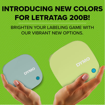 DYMO LetraTag 200B Bluetooth Label Maker, Compact Label Printer, Connects Through Bluetooth Wireless Technology to iOS and Android, Includes 1 White Paper Label Tape, Daydream Blue