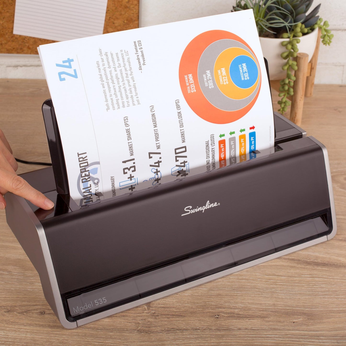 Swingline Electric Hole Puncher 3 Hole, 28 Sheet Capacity Three Hole Punch 3 Ring, Jam Resistant, Touch Screen, Platinum (74535)