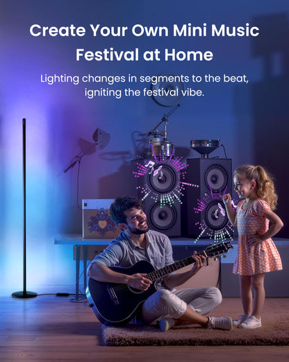 SwitchBot Smart Floor Lamp RGBICWW Voice/App Controlled Works with Alexa, Apple Home & Google, Matter, Warm & Cool White, 1200lm Music Sync, Lamp for Living Room for Bedroom — Christmas/Holiday décor