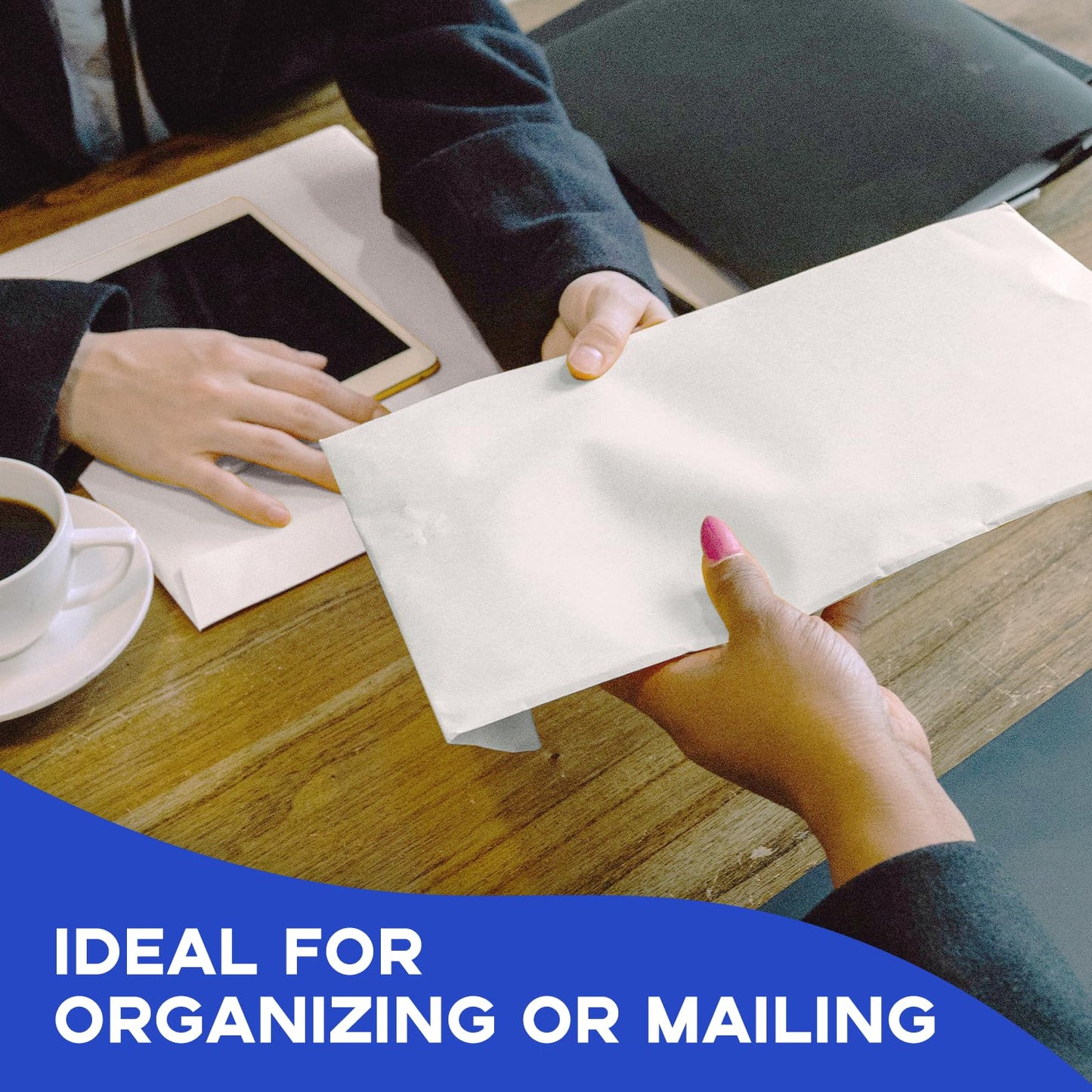 Goefun White Manilla Envelopes 9x12 Self Seal 250 Pack, Large White Envelopes 100 GSM for Mailing, Organizing and Storage