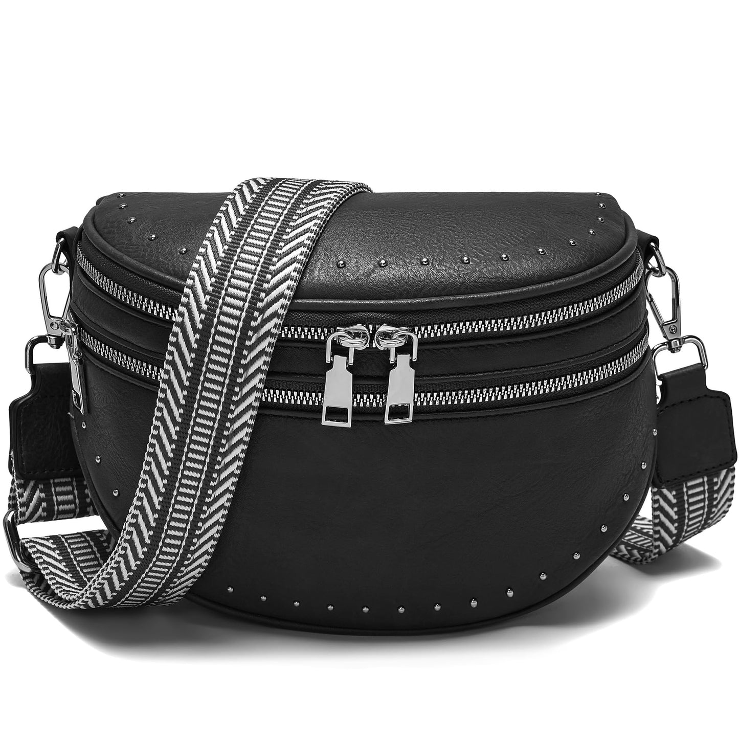 Goinsound Crossbody Bags for Women PU Leather Fanny Packs for Women Trendy Bum Bag with Adjustable Strap