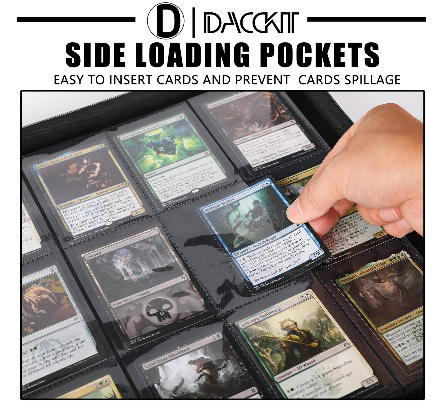 Premium Card Binder 12 Pocket - Fits 1200 Cards，3X4 Ringless Card Binder with Sleeves for Trading Cards & Sports Cards（Model D，Asakusa Green）
