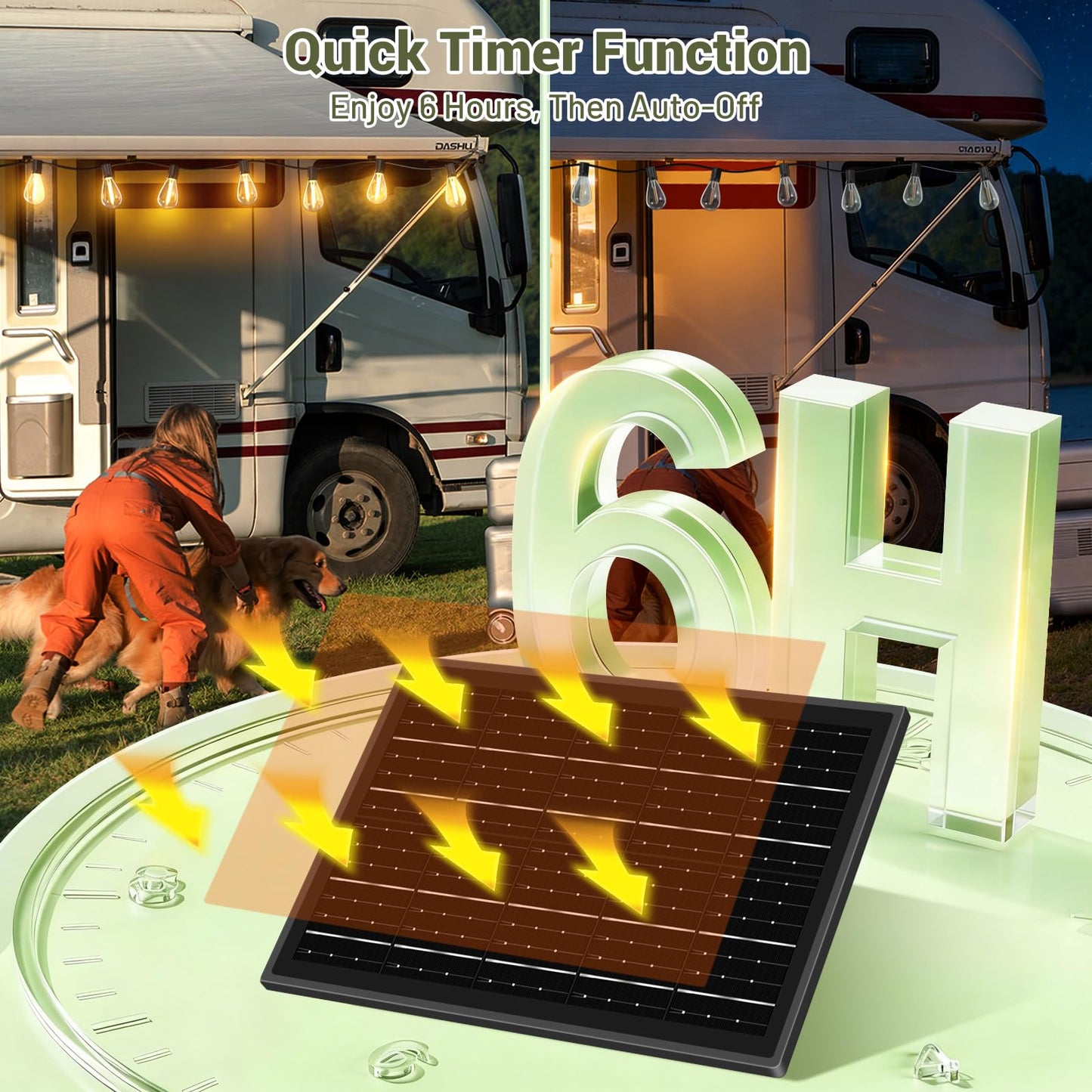 Amzrap 200FT Solar String Lights Outdoor Waterproof 72+2 LED Bulbs, Solar Powered with Remote & USB Port, 3 Light Modes Dimmable Patio Lights for Large Backyard, Garden, Party