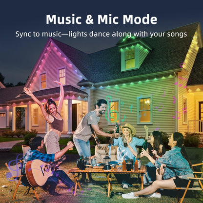 MaweMe 150FT Permanent Outdoor Lights for House,RGB LED Eaves Lights with IP67 Waterprooff, Smart App Remote Control, Music Sync, for Christmas,Daily & Holiday Party Decor