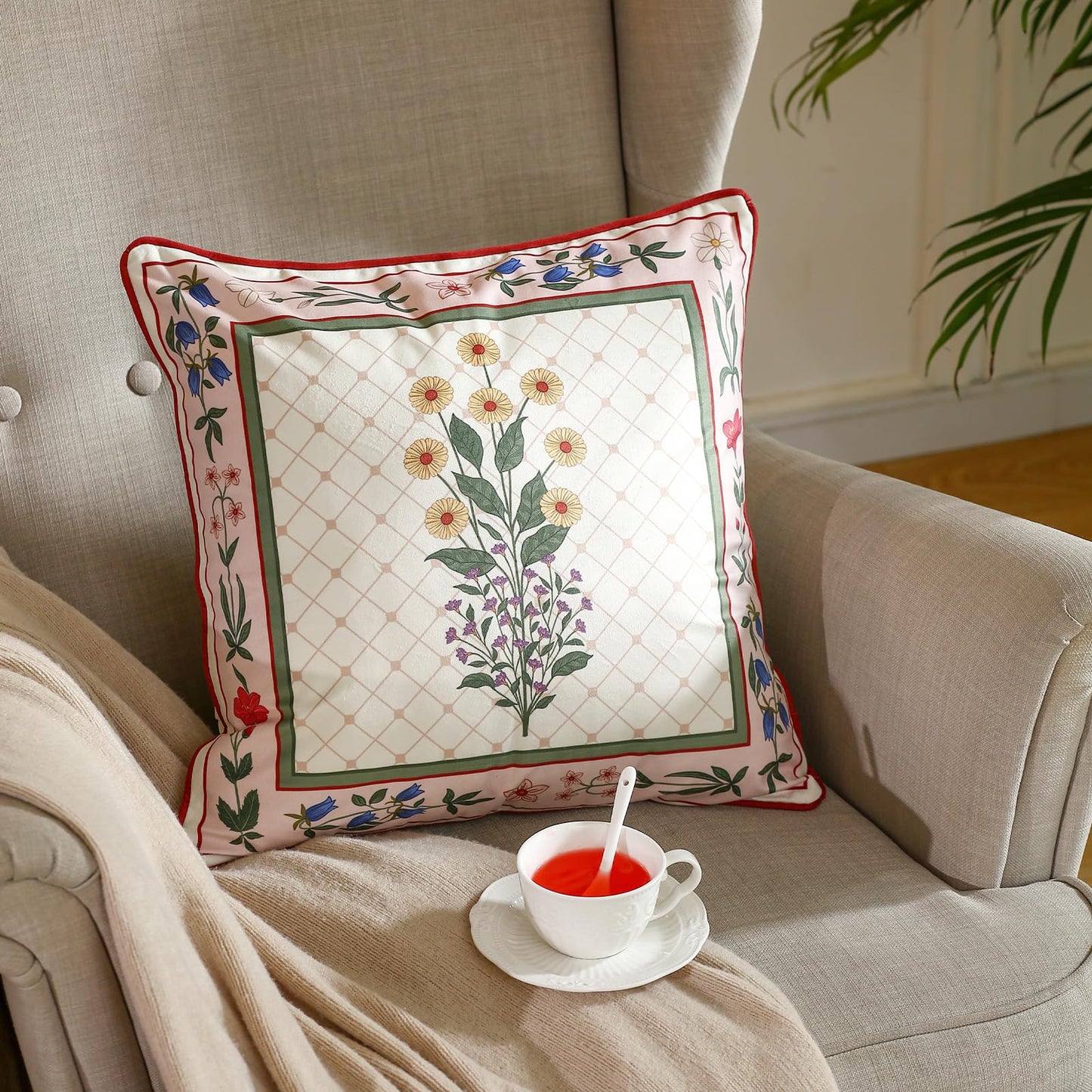 ISAENNE Designer Velvet Throw Pillow Cover,18"x18" Set of 2-Bertina B