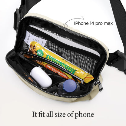 ODODOS Unisex Mini Belt Bag with Adjustable Strap Small Fanny Pack for Workout Running Traveling Hiking, Black