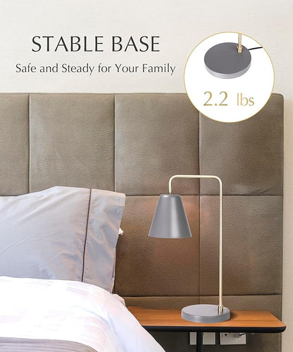 HarvestLand Steady Brass Desk Lamp – Industrial Table Lamp with Solid Base, Lamp for nightstand, Desk Lamp Home Office and Bedside Table Lamp, Modern Reading Lamp