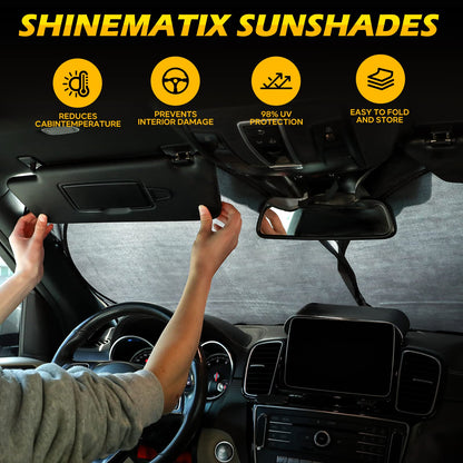 Windshield Sun Shade - Car Sun Shade Windshield, Foldable UV Ray Reflector car Shade Front Windshield, Sun Visor for Car Keeps Your Vehicle Cool, for Most Sedans SUV and Trucks - Large 63 x 33.5 in