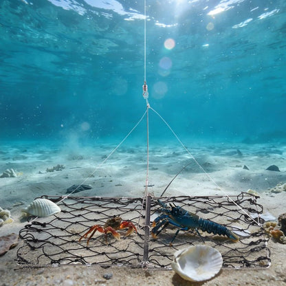 Crab Trap - Castable Crabbing Net with Bait Clip | Foldable Snare for Dungeness, Blue Crabs & Lobster