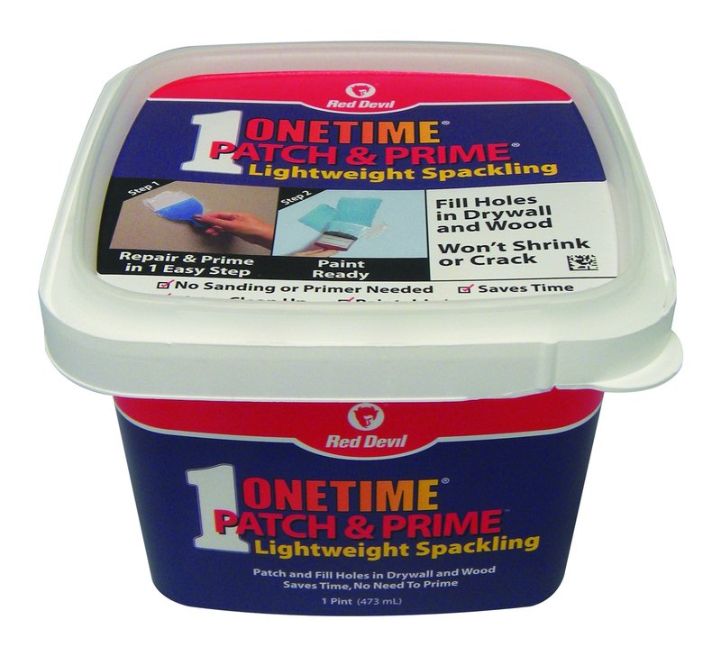 Red Devil 0540 ONETIME Patch & Prime Lightweight Spackling, 1 Pint, White, Pack of 1