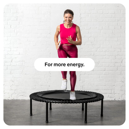 bellicon Mini Trampoline 49'' (Yellow) | Bungee Suspension up to 330 lbs | Indoor Fitness Rebounder for Adults | Foldable Legs