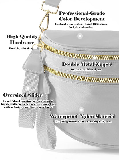 Pure Colour Crossbody Bag Bum Bag for Women,Spacious Purse Fanny Packs Belt Bag,Oversized Bum Bag (Colour Bum Bag-Beige)
