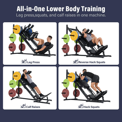 Major Fitness Drone S1 Leg Press Hack Squat Machine, All-in-One Lower Body Strength Training Machine for Home Gym, Adjustable Leg Press, Linear Bearing System, Back Support Cushion