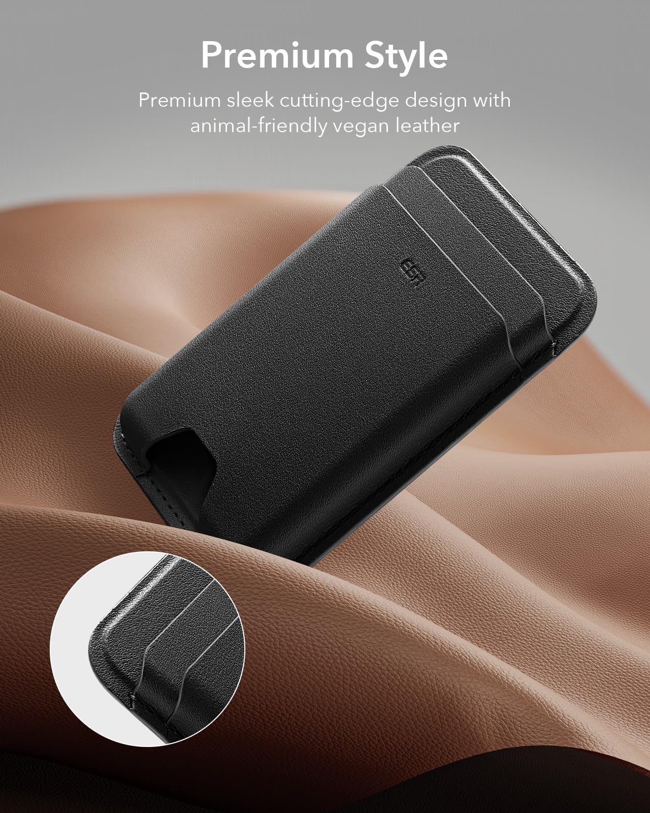 ESR for MagSafe Wallet, 5 Card Holder with RFID Blocking, MagSafe Sticker Included, Slim Magnetic Wallet for iPhone 17e/17/16/15/14/13/12 Series and Selected Samsung Devices, Not for 13/12 Mini, Black