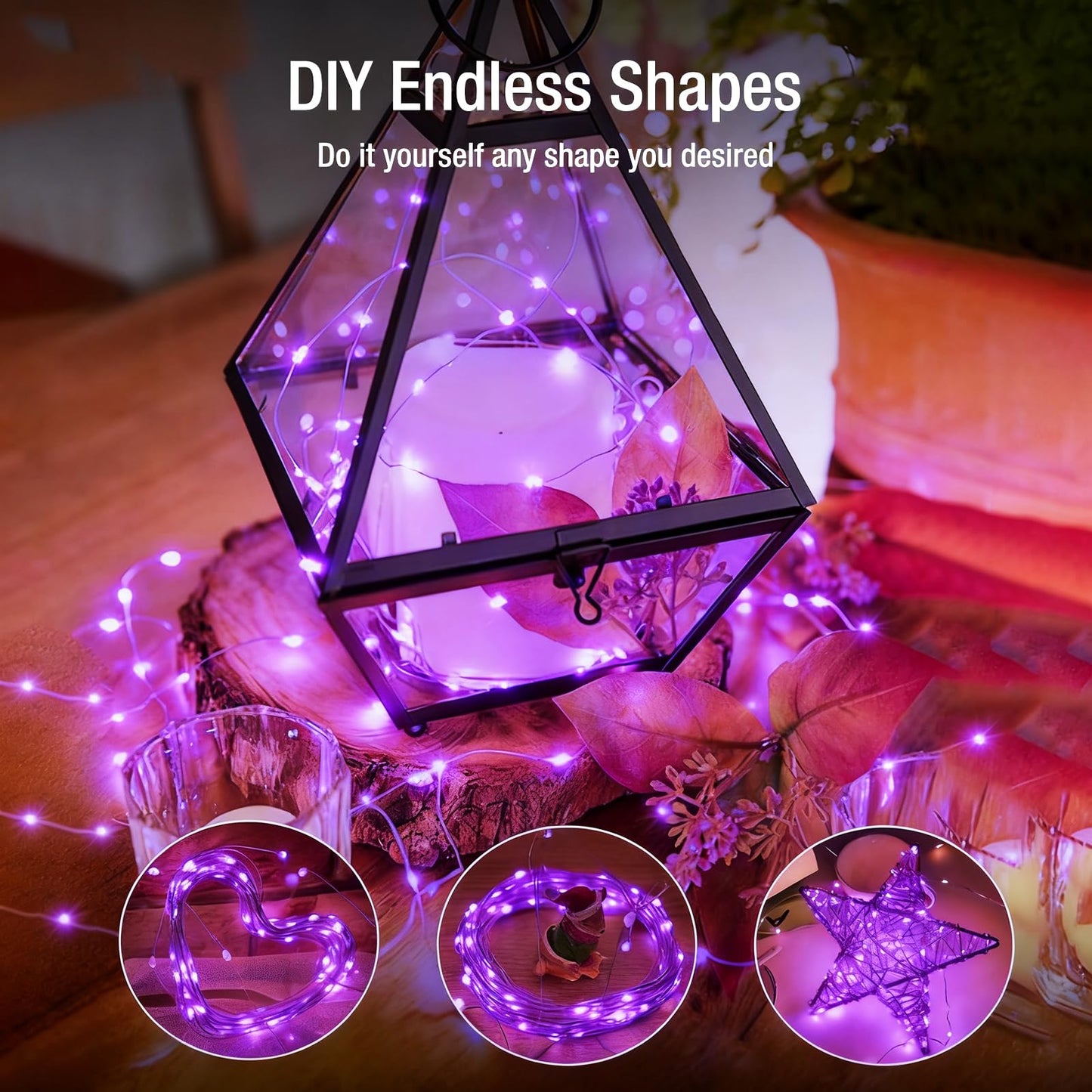 Fairdeer 12 Pack Fairy Lights Battery Operated - 7ft 20 Led Twinkle Lights 3 Modes, Bulk Mini String Lights Waterproof for Halloween Holiday Mason Jars DIY Party Decoration Christmas-Purple