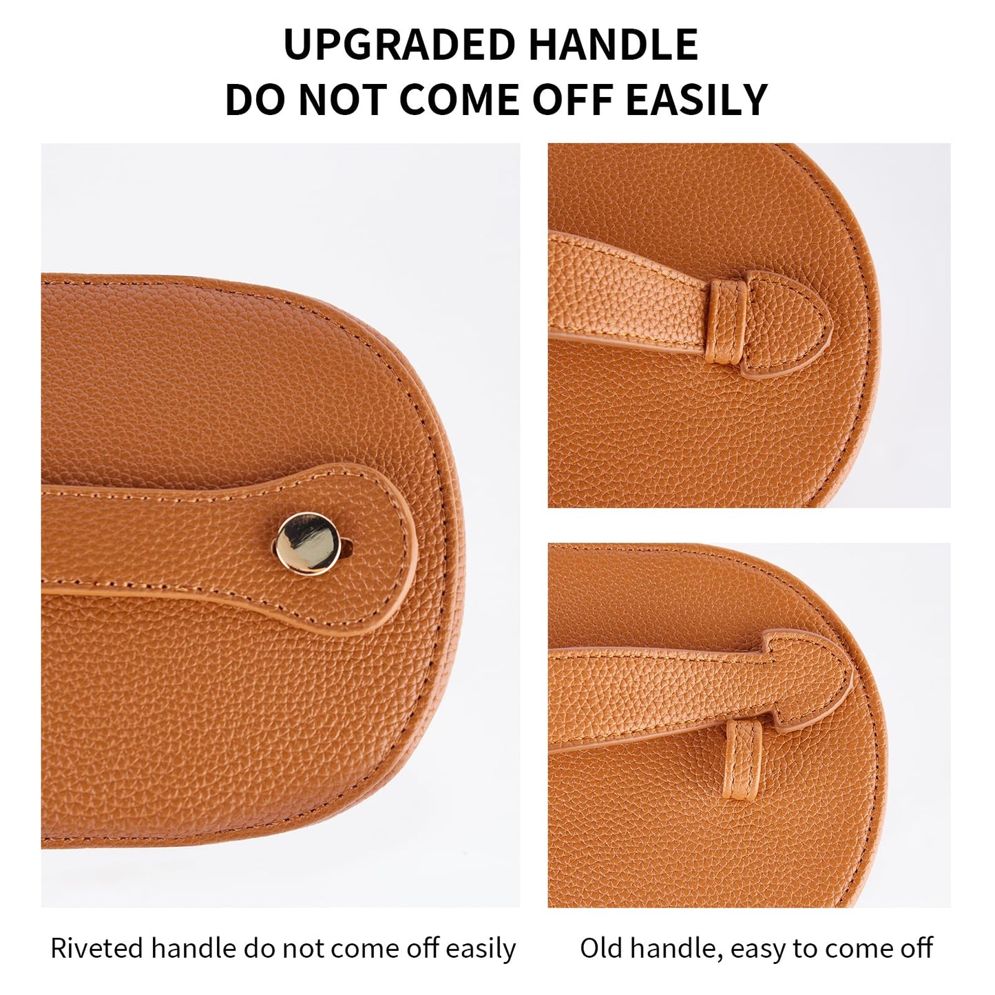 Cuteseason Large Makeup Organizer Bag with Removable Compartments, Waterproof Travel Cosmetic Bag with Rivet Handle for Skincare, Toiletries & Beauty Essentials (Khaki)