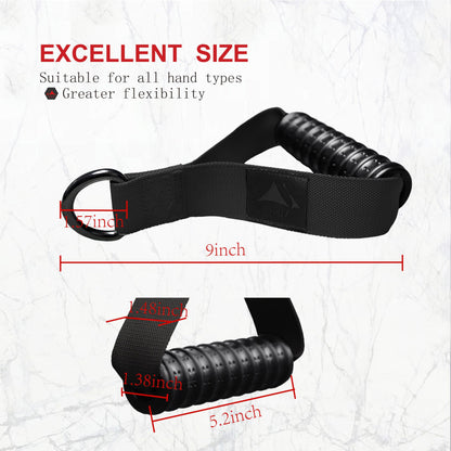 Vigoog Heavy Duty Exercise Handles, Ultra-Durable Rubber Workout Grip Attachments for Cable Machines, LAT Pulldown, Resistance Bands, Home Gym and Commercial Fitness Equipment (Carbon Black XG)