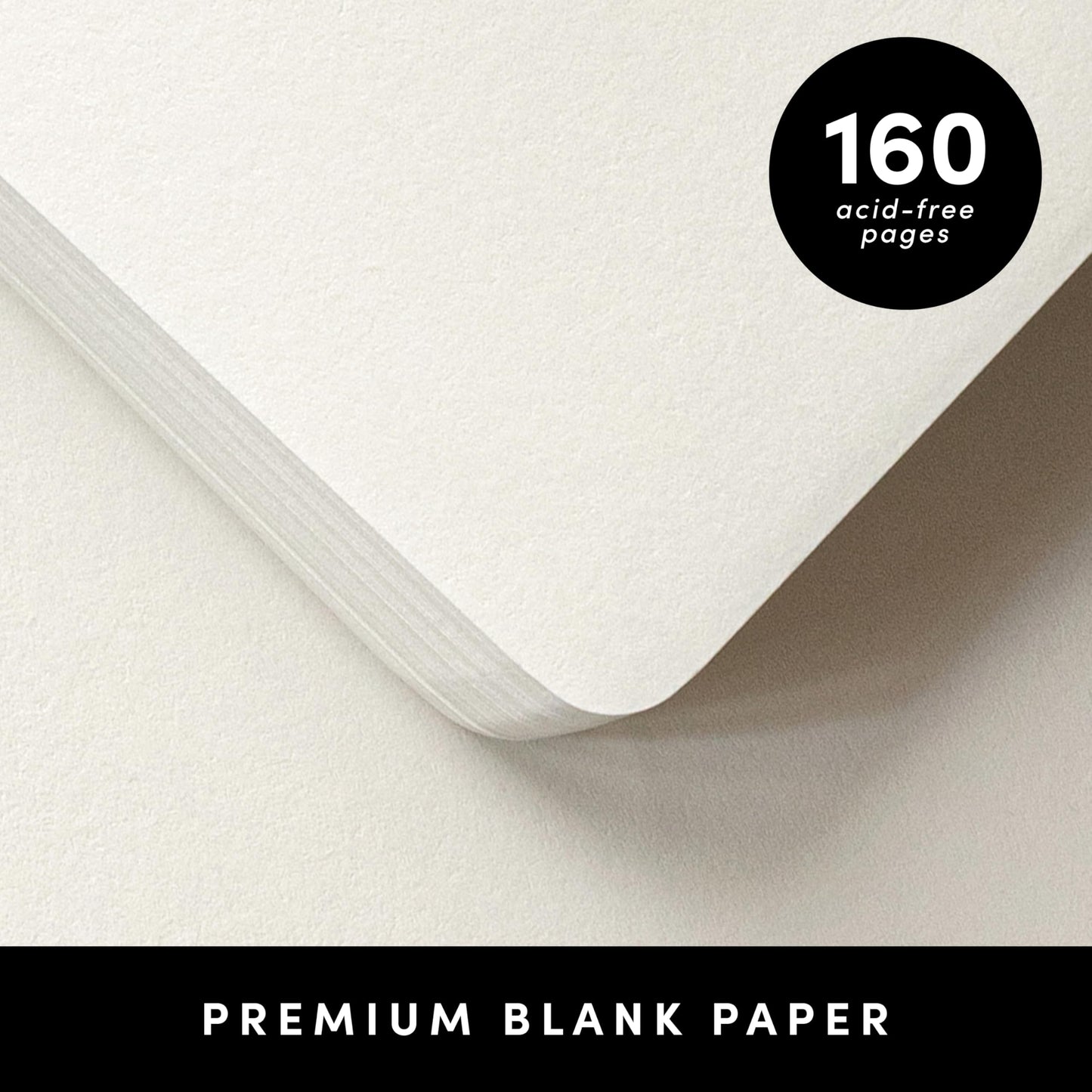 PAPERAGE Blank Journal Notebook, (Cognac), 160 Pages, Medium 5.6 in x 8 in - 100 GSM Thick Paper – Hardcover Journaling Notebook for Work, School, Note Taking or Sketching