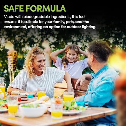 Smart Fuel Citronella Torch Fuel - Clean Burning, Biodegradable Formula with Extended Burn Time, Ideal for Oil Lamp, Tiki Torches for Outside Gatherings – 1 Gallon, Pack of 2