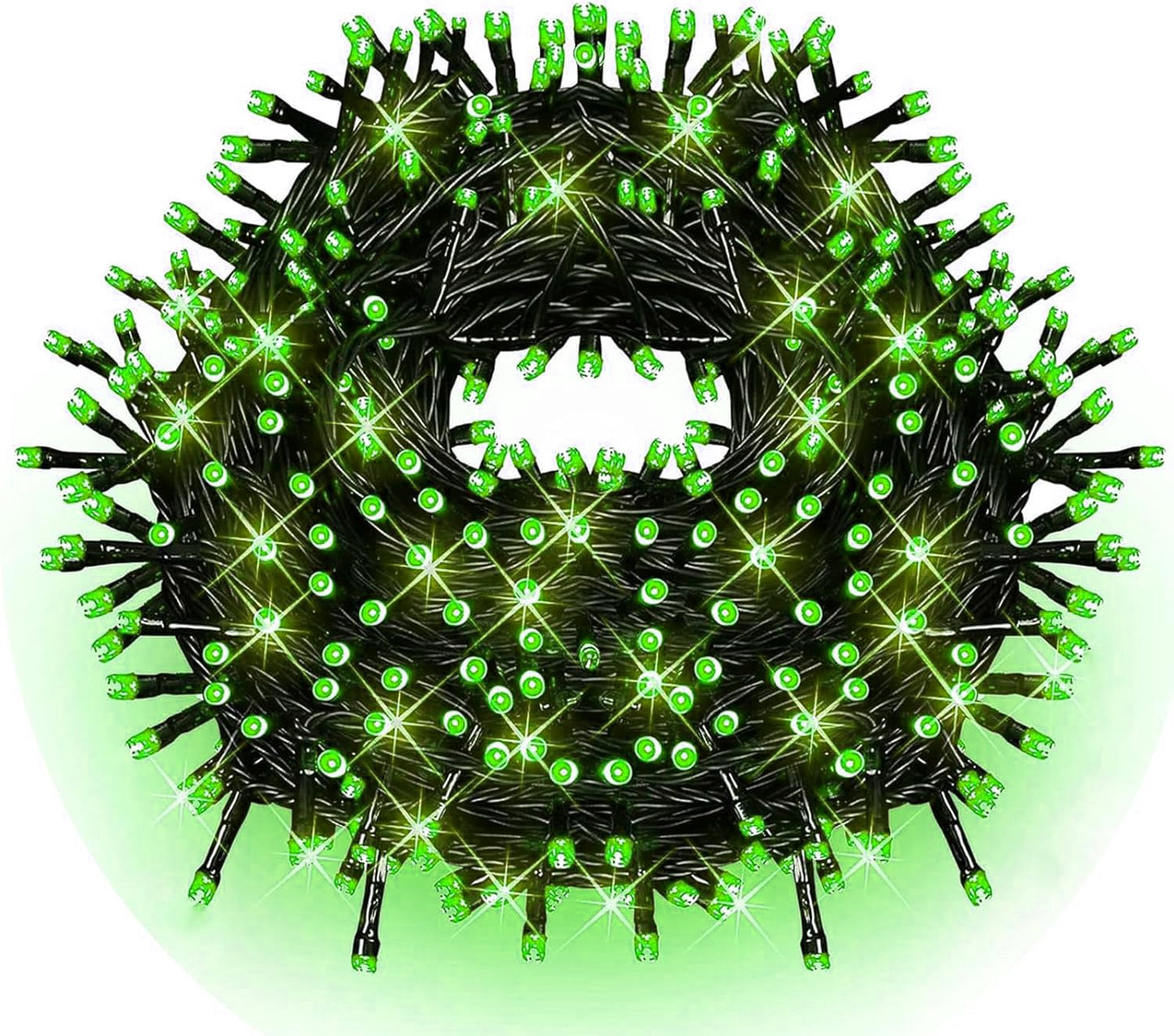 Green St. Patrick's Day Fairy Lights Decorations, 33ft Super Bright 100 LED Connectable String with 8 Modes for Indoor Outdoor Patio, Yard, Balcony, Christmas & Party Décor (Black Wire – Green)