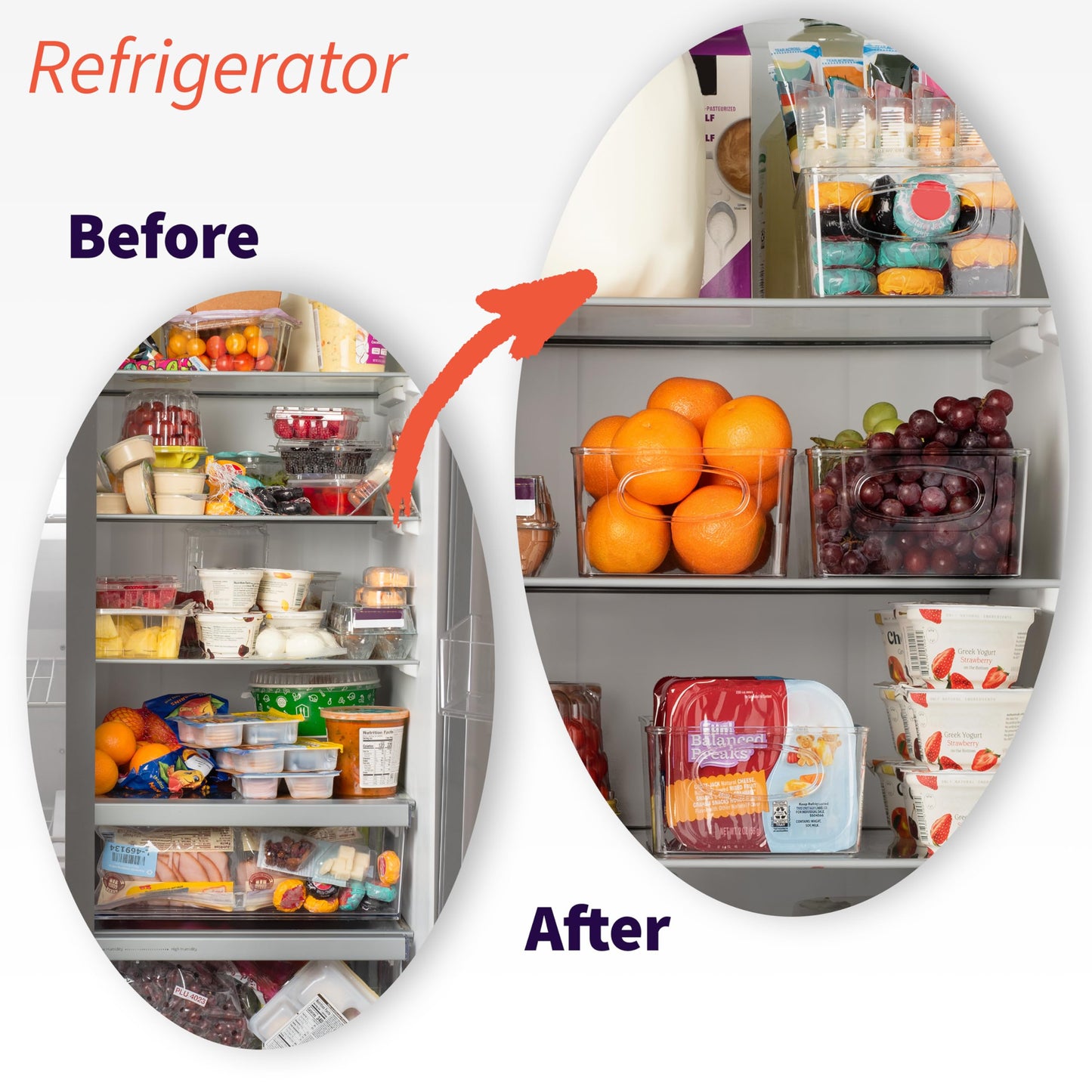 ClearSpace Plastic Pantry Organization and Storage Bins with Removable Dividers – Perfect Kitchen Organization or Kitchen Storage – Refrigerator Organizer Bins, Cabinet Organizers (2 Pack)