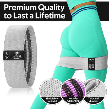 WALITO Resistance Bands for Working Out, Fabric Exercise Bands for Legs and Butt, Workout Bands for Women and Men, Booty Band for Yoga Starter Set, Pilates, Rehab, Fitness and Home Workout