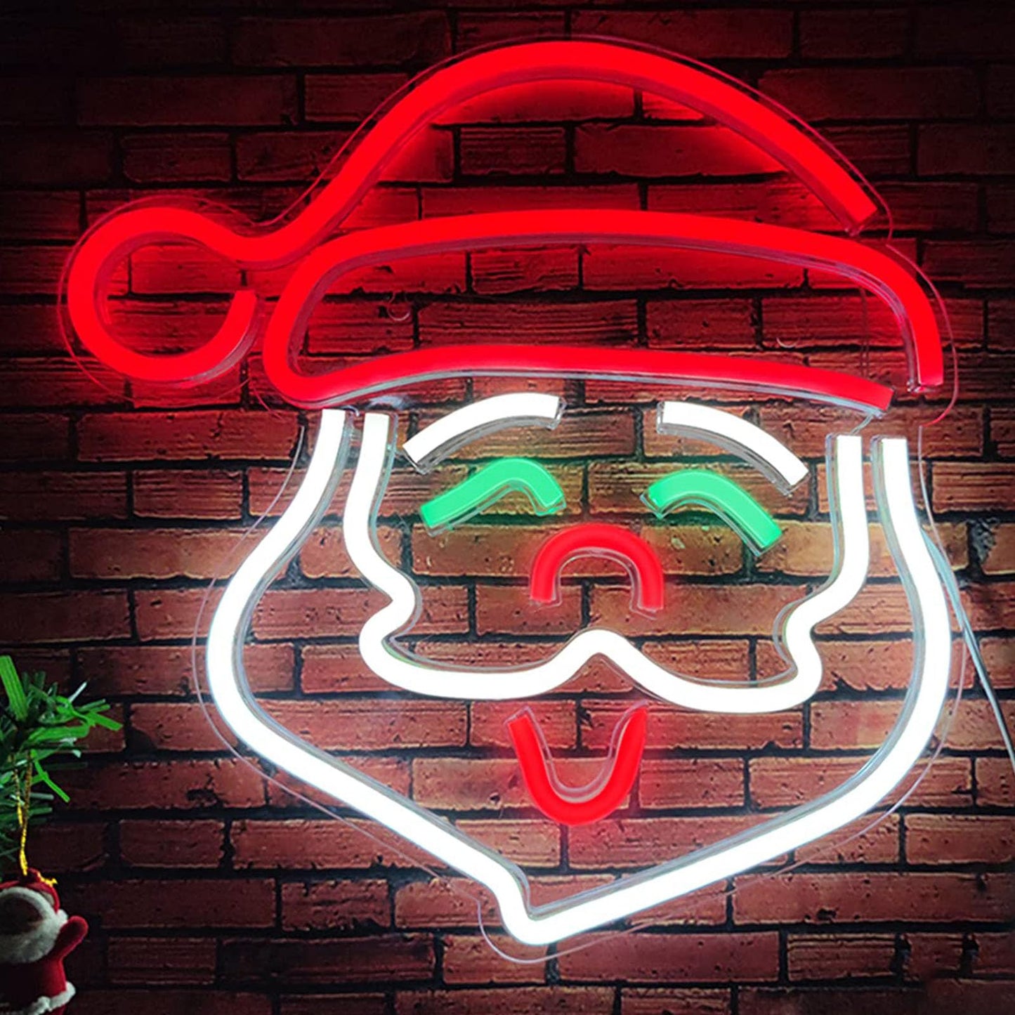 Santa Claus Neon Sign, Christmas LED Neon Signs for Wall Decor,Christmas Acrylic Neon Light Signs with USB/Swicth for Bedroom Teen Girl Kid Party