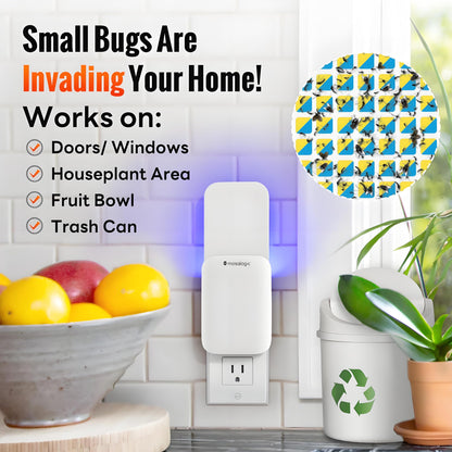Mosalogic Fruit Fly Traps for Indoors Gnat Trap for House Indoor-600 Sqft Protection Area UV Fly Insect Trapper for Fruit Flies，Gnat，Mosquito，and Other Flying Insect Plug in Bug Killer White