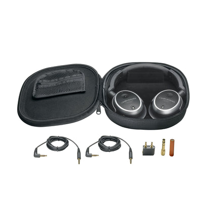 Audio-Technica ATH-ANC7B QuietPoint Active Noise-Cancelling Closed-Back Headphones, Wired, AUD ATH-ANC7B, Black, one Size