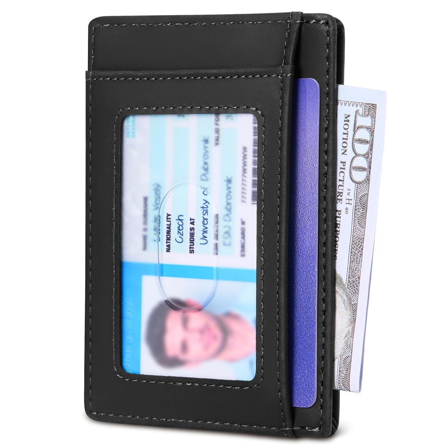 Travelambo 100% Genuine Leather Wallet for Men and Women, Slim Minimalist RFID Blocking Front Pocket Credit Card Holder with Gift Box