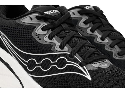 Saucony Women's Ride 19 Sneaker, Black/Silver, 8.5