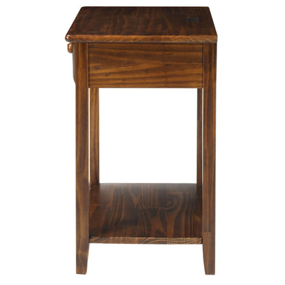 Casual Home Owl Night Stand with USB Port Charging Station and Drawer, 17.5" W x 14.25" D x 24.5" H, Natural Gray