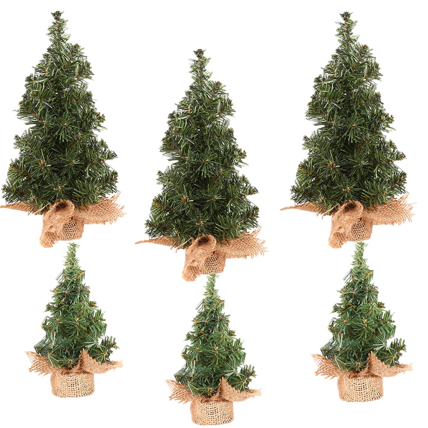 Fypuda Tabletop Mini Christmas Tree, 7.87" / 11.81" Artificial Christmas Tree Xmas Miniature Pine Christmas Tree Perfect for Christmas Decorations, Home, Kitchen, Dining Table (6 PCS)
