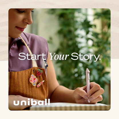 uni-ball Zento Gel Ink Rollerball Pens, 4 Black Medium Point Smooth Writing Pens, Colored Japanese Pens, Muted Colors