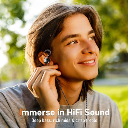 Vibes 202 Wired Earbuds - HiFi in Ear Monitor Headphones – Professional Noise Isolating Ear Buds - Clear Sound, Deep Bass & Comfort-Fit IEM Earphones - MMCX to 3.5mm, Silver Plated Cord, Carrying Case