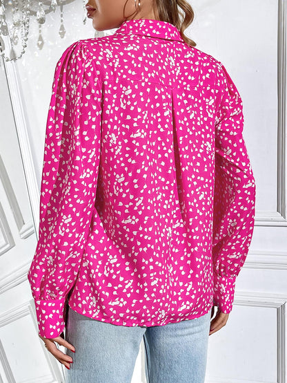 Zeagoo Womens Shirts Button Down Printed Lantern Long Sleeve Blouse Fashion Casual Tops 2025
