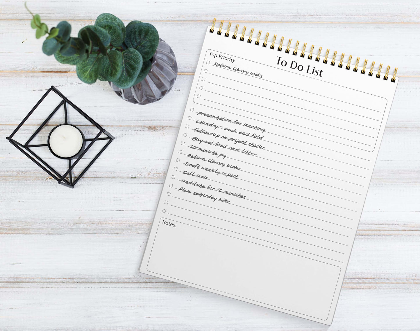 Better Office Products To Do List Notepad, 8.5" x 11", Planning Note Pad, 50 Sheets, Double Wire Spiral, Daily Agenda Productivity Checklist Organizer,(3 Pack)