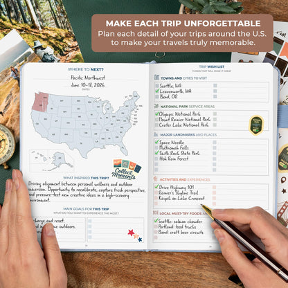 Clever Fox U.S. Travel Planner – USA 50 States Travel Journal with Bucket Lists, Trip Itinerary, Trip Budget & Expense Tracker, Hardcover Exploring United States Book (Periwinkle)
