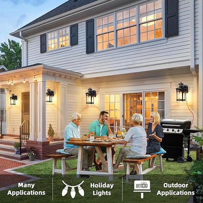Porch Lights with Outlet, 2 Pack Outdoor Motion Sensor Lights, Dusk to Dawn Exterior Light Fixture, Anti-Rust Waterproof Outdoor Wall Light, Aluminum Outside Lights for House Patio Front Door Garage