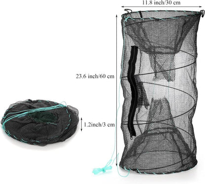 ZENFUN Fishing Bait Trap Set - 2 Pcs Collapsible Crab & Crawfish Nets | Portable Foldable Design