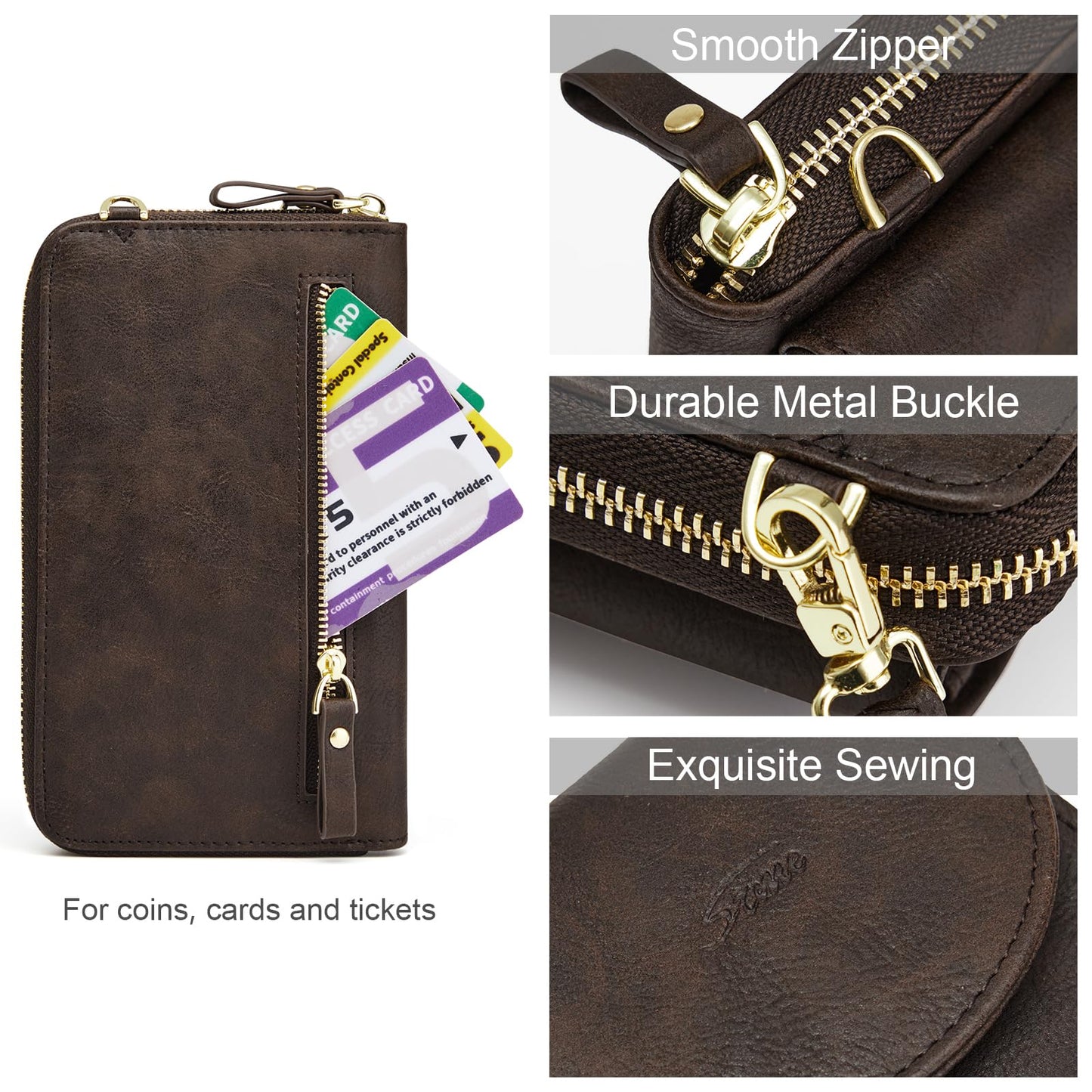 S-ZONE Small Crossbody Bags for Women Cell Phone Purse RFID Blocking Wallet Purses with Credit Card Slots