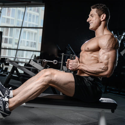 Double D Row Handle Cable Attachment with Thick Non-Slip Grip, V-Bar Landmine Design for Lat Pulldown, Seated Row, and Strength Training
