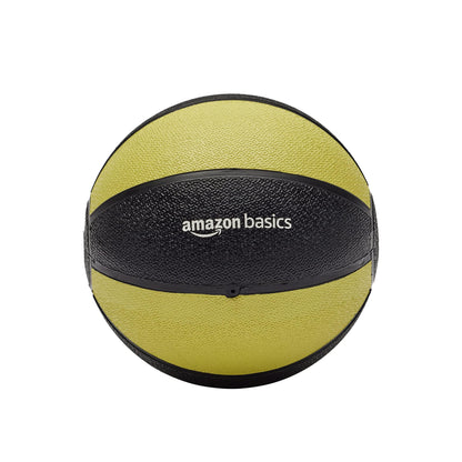 Amazon Basics Weighted Medicine Ball for Core Strength, Strength Training, Full-Body Workouts and Balance Exercises, 6 Pounds, Yellow/Black