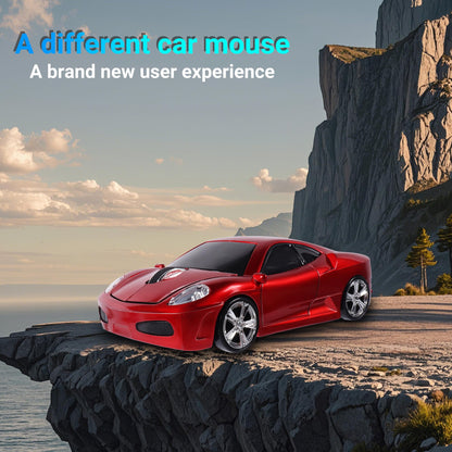 elec Space Wireless Mouse, 2.4GHz Cool Sport Car Shape Computer Mouse 1600 DPI Optical Cordless Mice with USB Receiver for PC Laptop Computer Notebook (Red)
